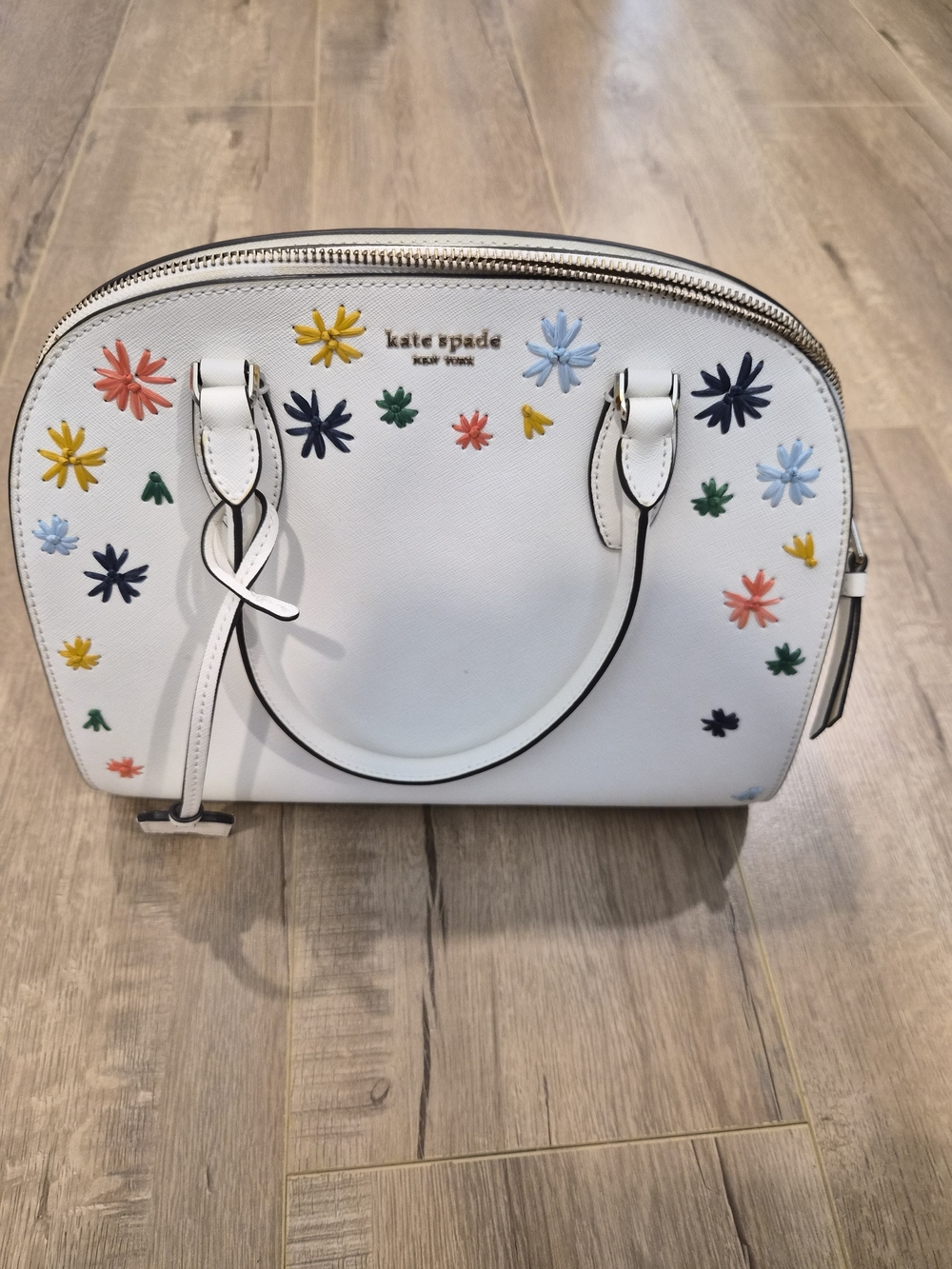 kate spade White Floral Dome Satchel